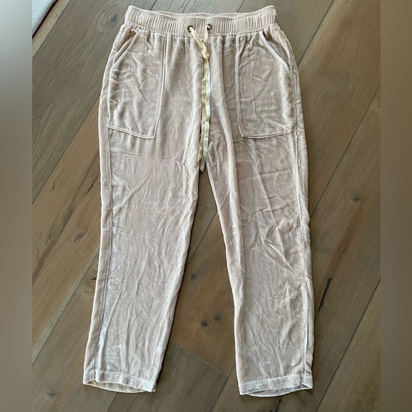 Young Fabulous & Broke Pants - Young Fabulous & Broke Velour/Silk Tan Joggers, size small